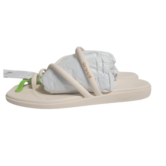 CROCS Cream Women Sandals - Picture 2 of 8